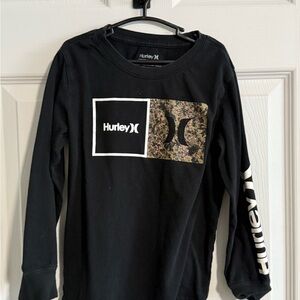 Hurley Kids Black and Camouflage Long Sleeve Tee